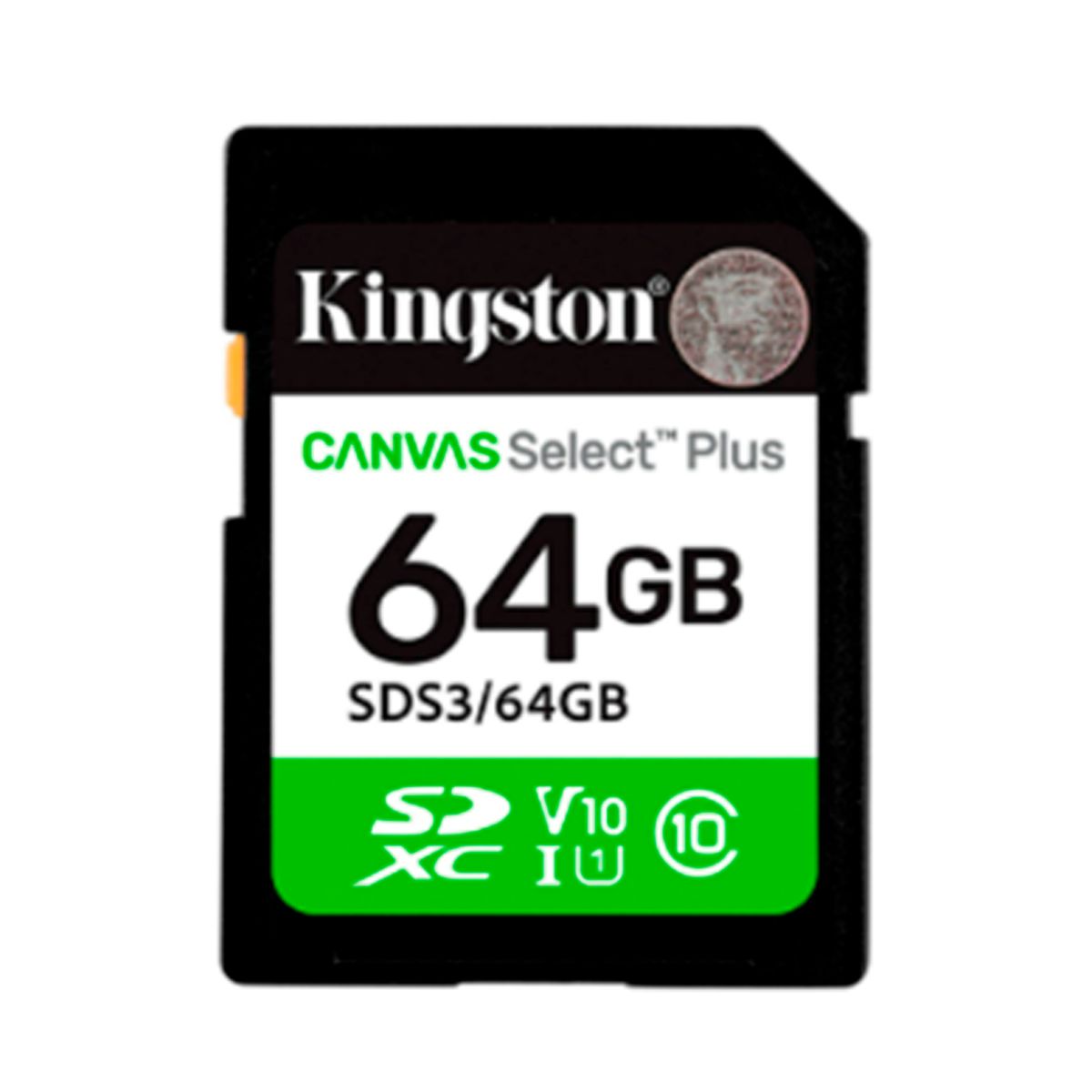 KINGSTON - MAMORIA MICRO SD KINGSTON CANVAS SELECT PLUS SDS3-64GB SDXC 64GB CLASS 10 UHS-I U1 V10 LECTURA 100MBS PN SDS3-64GB