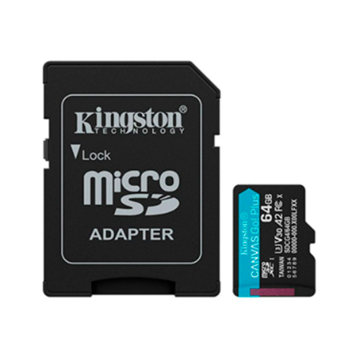 KINGSTON - MEMORIA SD KINGSTON CANVAS GO PLUS SDCG4-64GB MICROSDXC 64GB CLASE 10 UHS-I U3 A2 ADAPTADOR INCLUIDO PN SDCG4-64GB