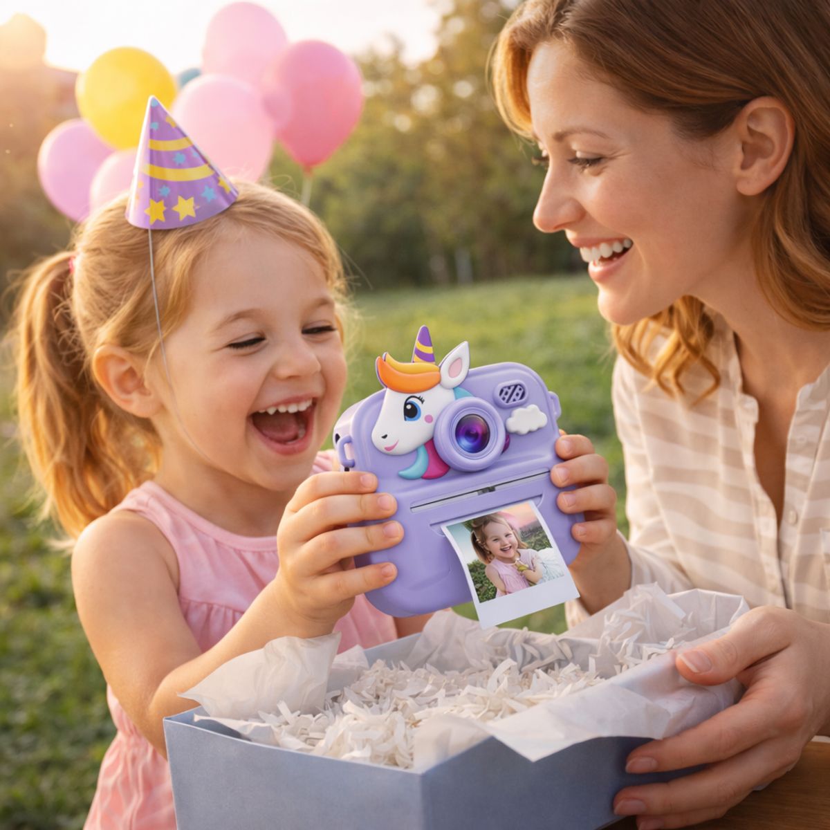 GENERICO - CAMARA DE NIÑAS CON IMPRESORA TERMICA COLOR Lila