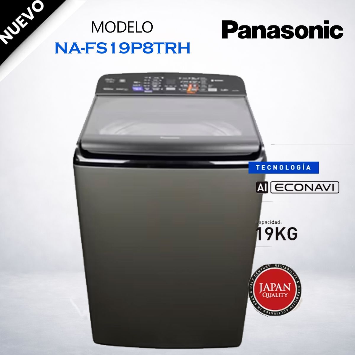 PANASONIC - Lavadora Panasonic NA-FS19P8TRH 19 kg