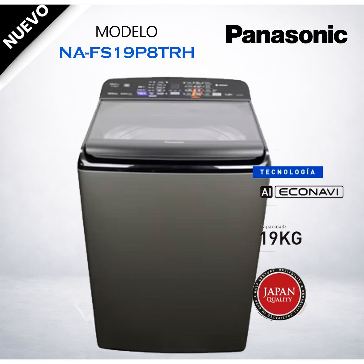 PANASONIC - Lavadora Panasonic NA-FS19P8TRH 19 kg