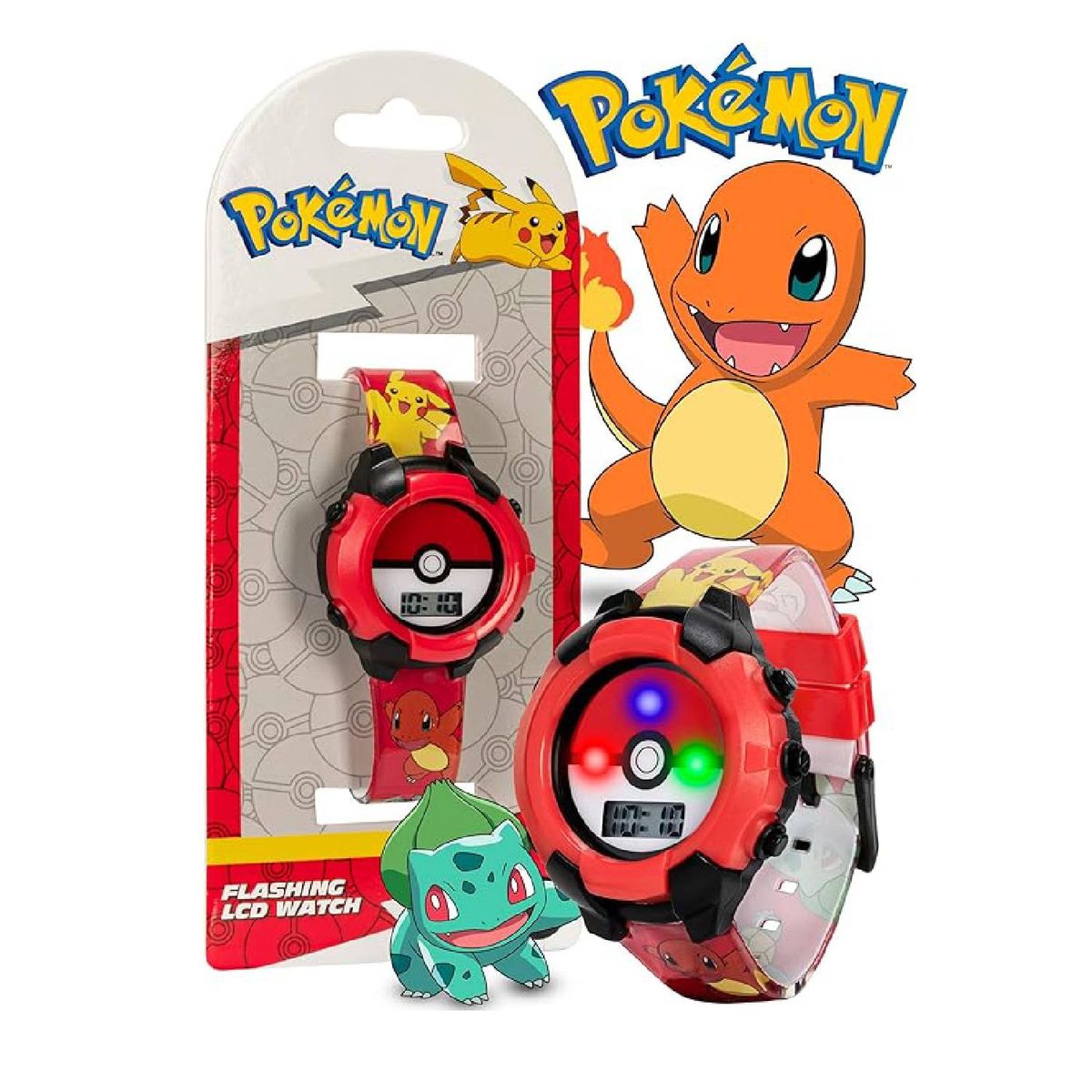 POKEMON - Pokemon Reloj Digital LCD Pokeball Niños