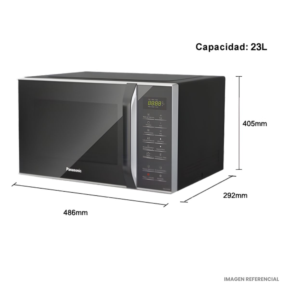 Panasonic - Horno Microondas Panasonic 23L con Grill Negro - Modelo NN-GT34JBRPK
