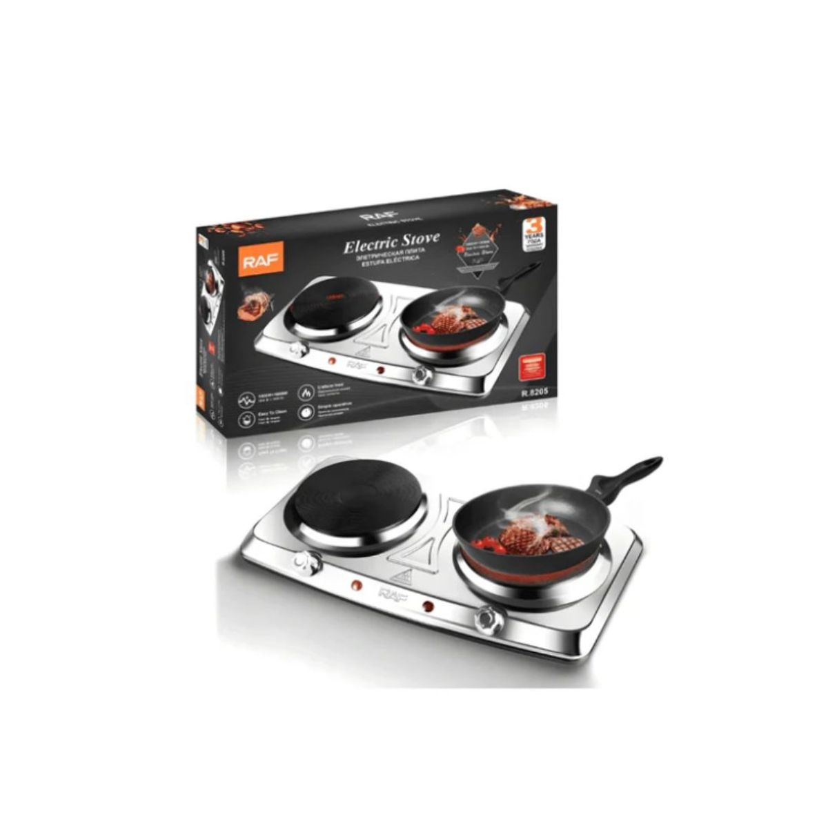 GENERICO - ESTUFA ELÉCTRICA  PORTÁTIL DE 2 HORNILLAS