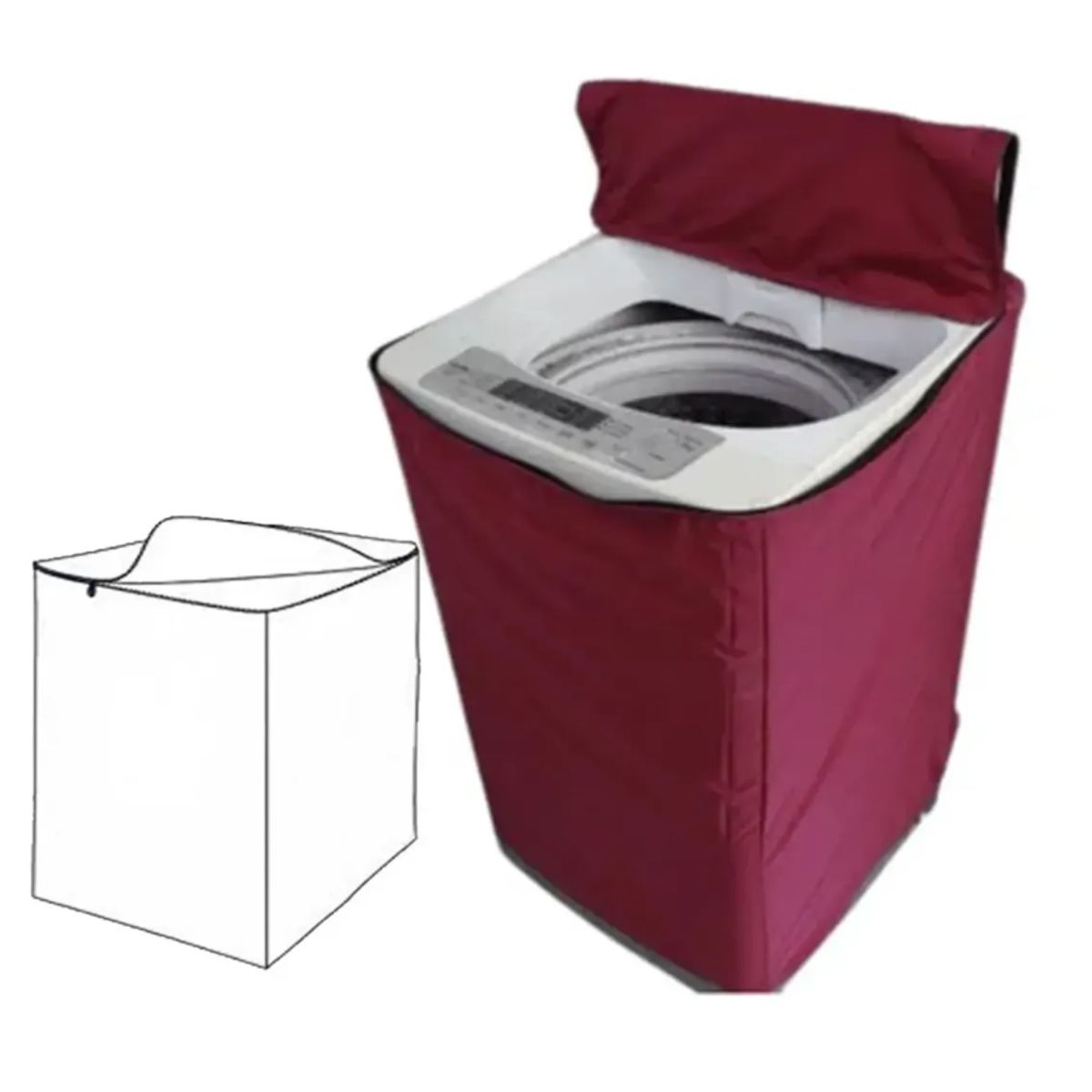 GENERICO - Funda para Lavadora Impermeable 10.5 - 15 Kg Guinda