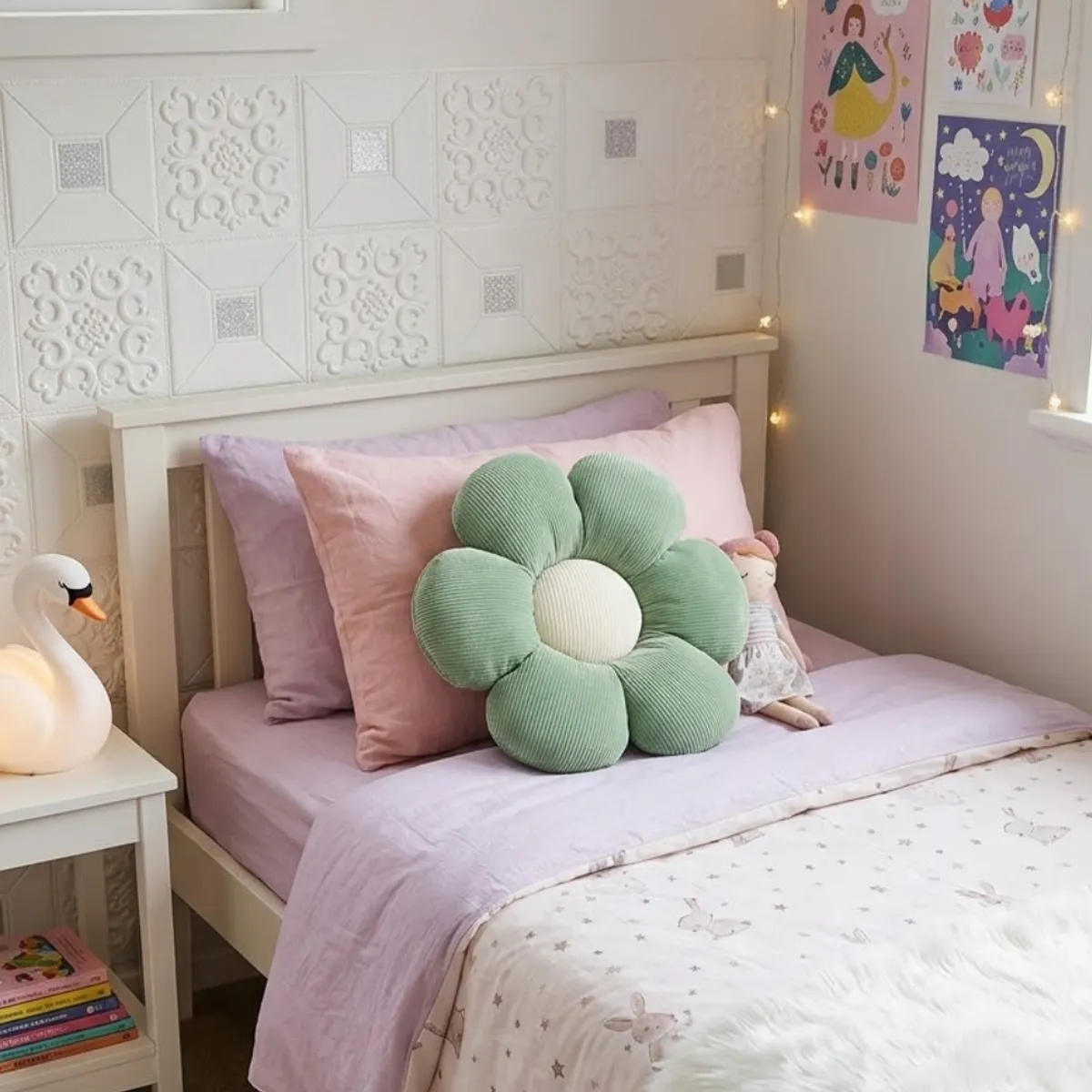 GENERICO - Cojín de Flor Verde 41 cm