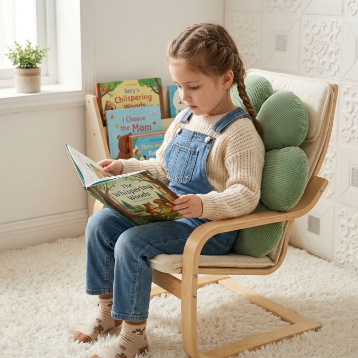 GENERICO - Cojín de Flor Verde 41 cm