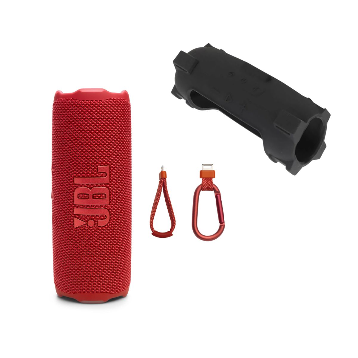 JBL - Parlante JBL Flip7 IP68 Rojo + Funda para JBL Flip7 color Negro