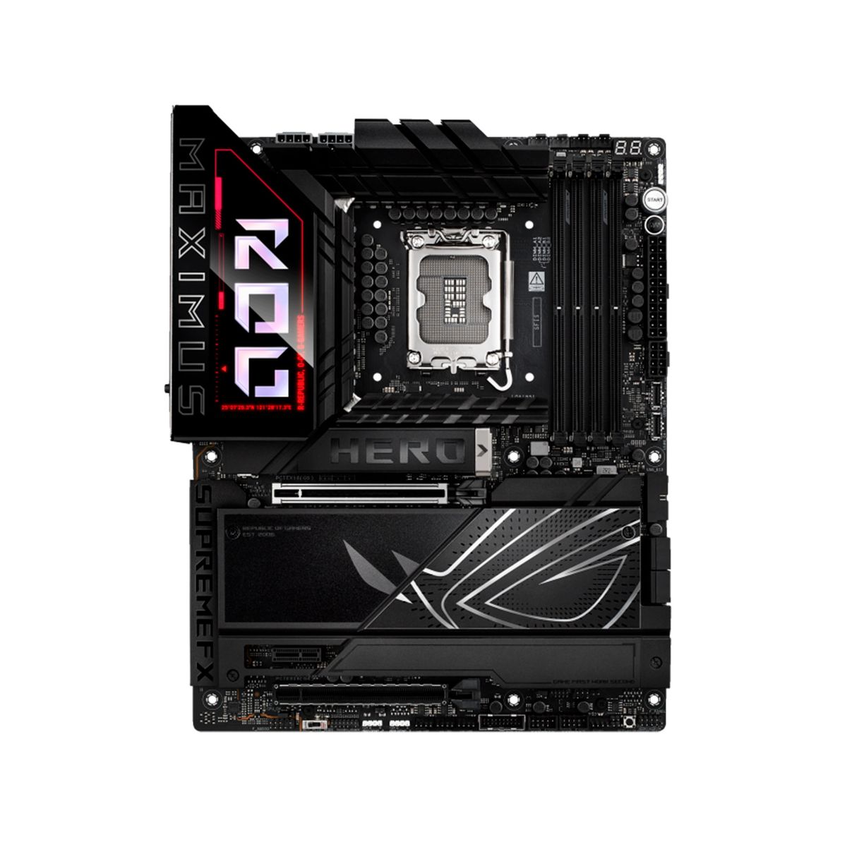 ASUS - PLACA MADRE ASUS ROG MAXIMUS Z890 HERO LGA1851 CHIPSET Z890 4X DDR5 DIMM 2.5GB ETHERNET WI-FI7 BLUETOOTH 5.4-HDMI ATX P-N ROG MAXIMUS Z890 HERO