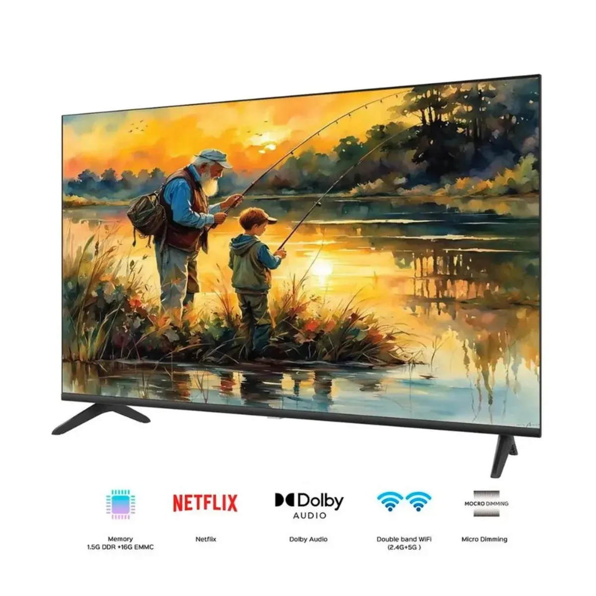 BLACKLINE - Televisor BLACKLINE 43 UHD 4K Smart TV BL43-T3000UD+RACK GIRATORIO