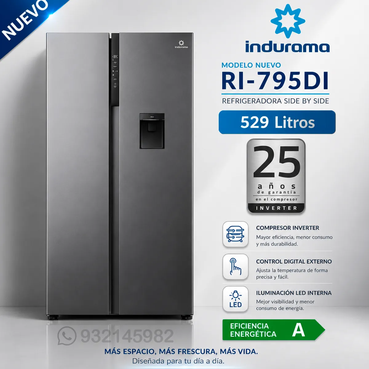 Refrigeradora Indurama 529LT RI-795Di, marca INDURAMA - Foto Principal