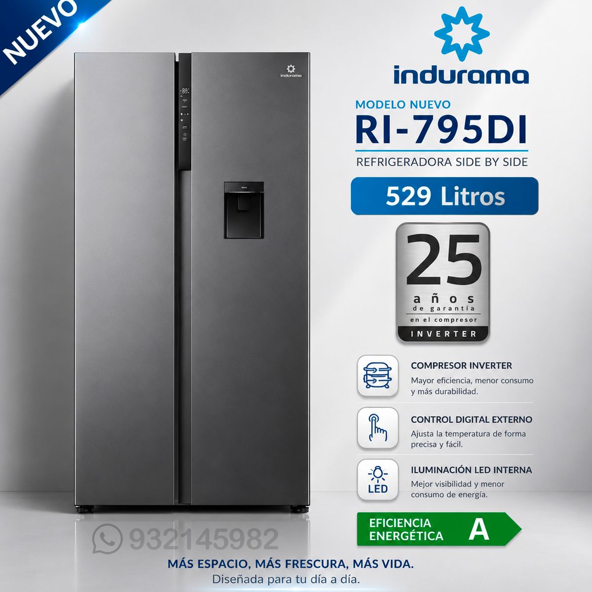 Refrigeradora Indurama 529LT RI-795Di, marca INDURAMA - Foto Principal