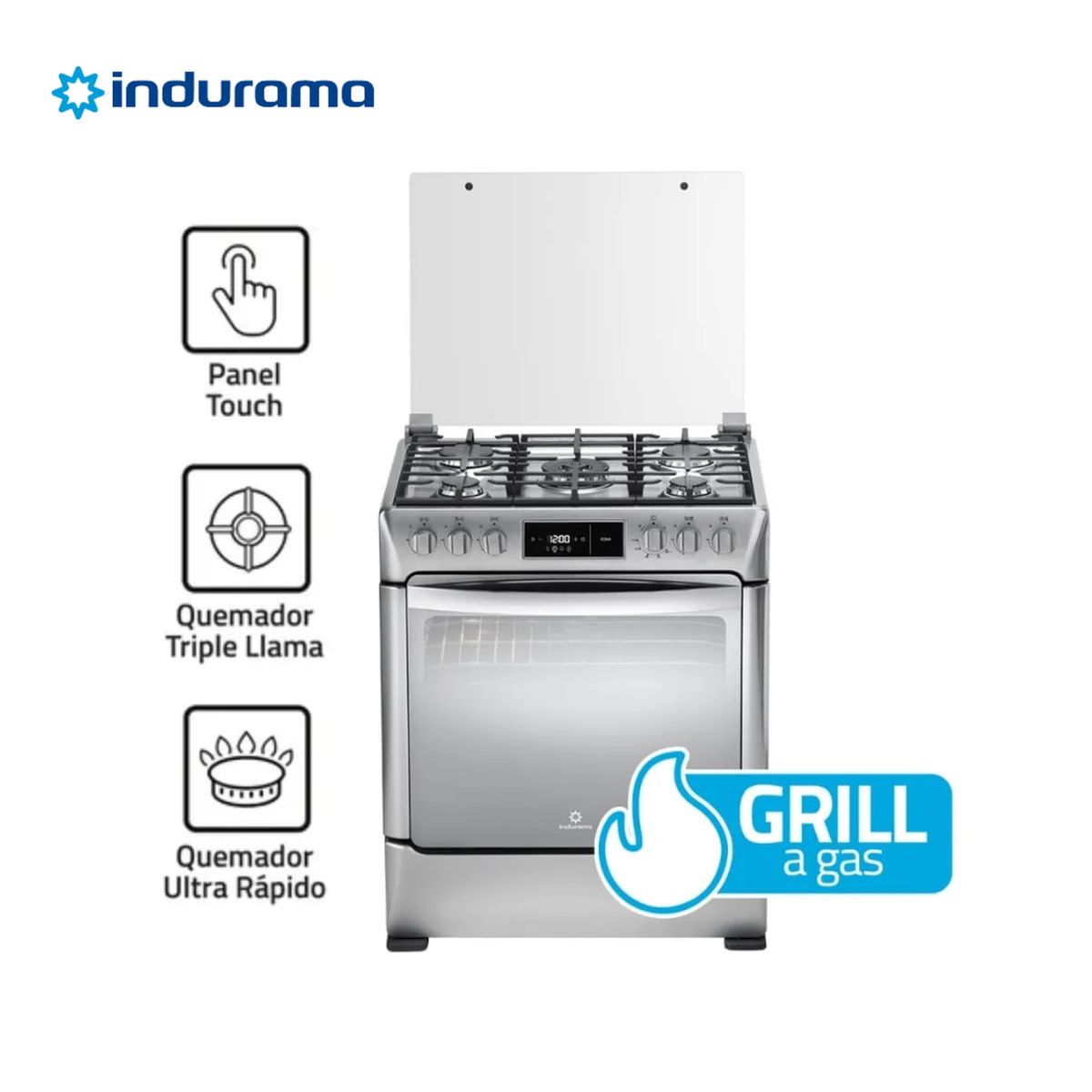 INDURAMA - Cocina a Gas 5 Hornillas Croma Indurama ROMA ZAFIRO