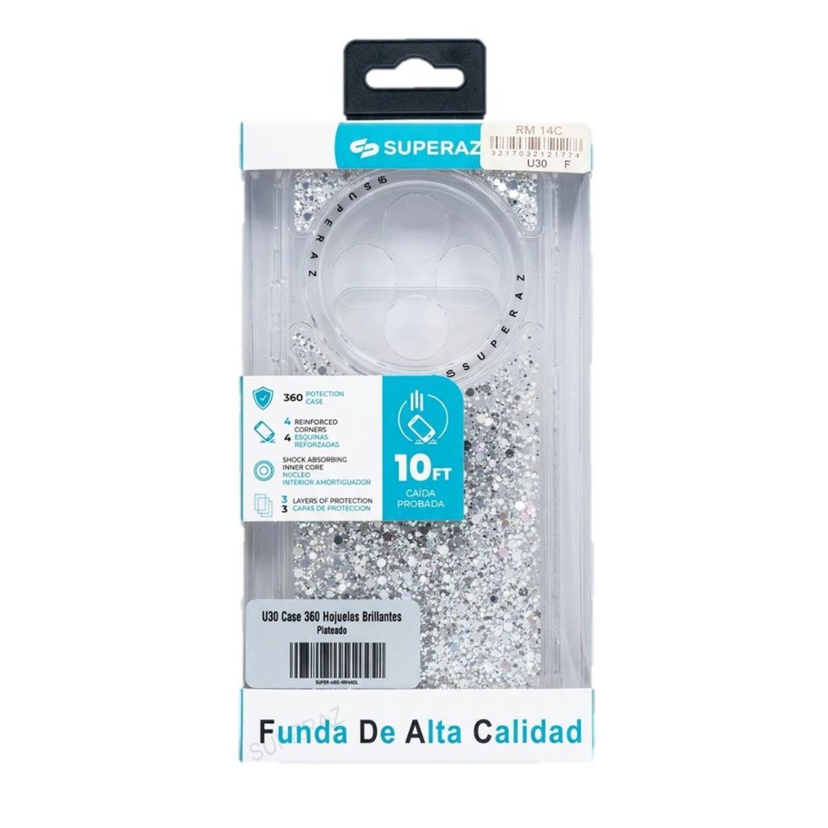 GENERICO - FUNDA SUPERAZ HOJUELAS BRILLANTES PARA RM 14C