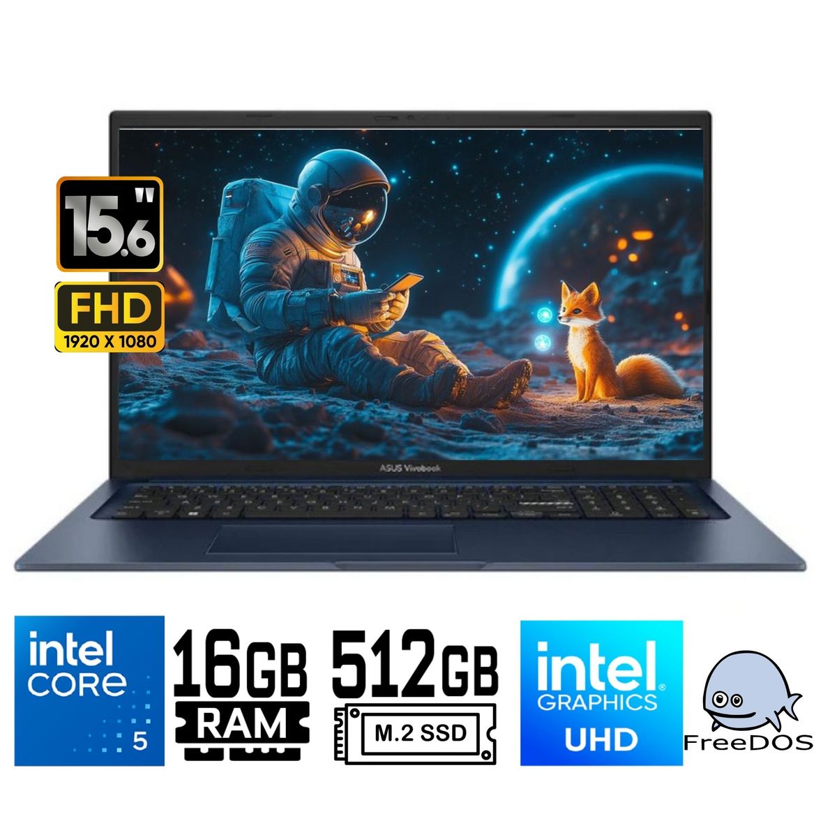 ASUS - Laptop  Asus VivoBook X1504VA-E84630 Intel Core i5 120U Ram 16Gb SSD 512Gb 15.6"FHD Táctil Free Dos