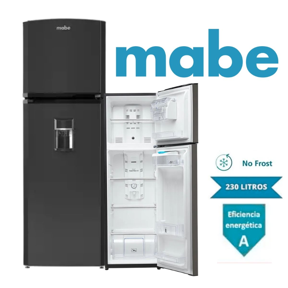 MABE - REFRIGERADORA MABE 230LT C DISPENSADOR COLOR GRAFITO MOD RMA230PJPG
