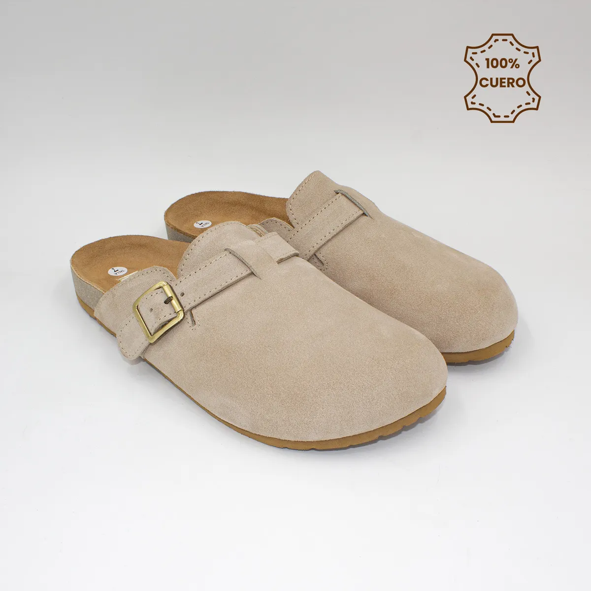 FAR WEST - Zueco - Sueco Mujer y Hombre Harper Cuero Beige