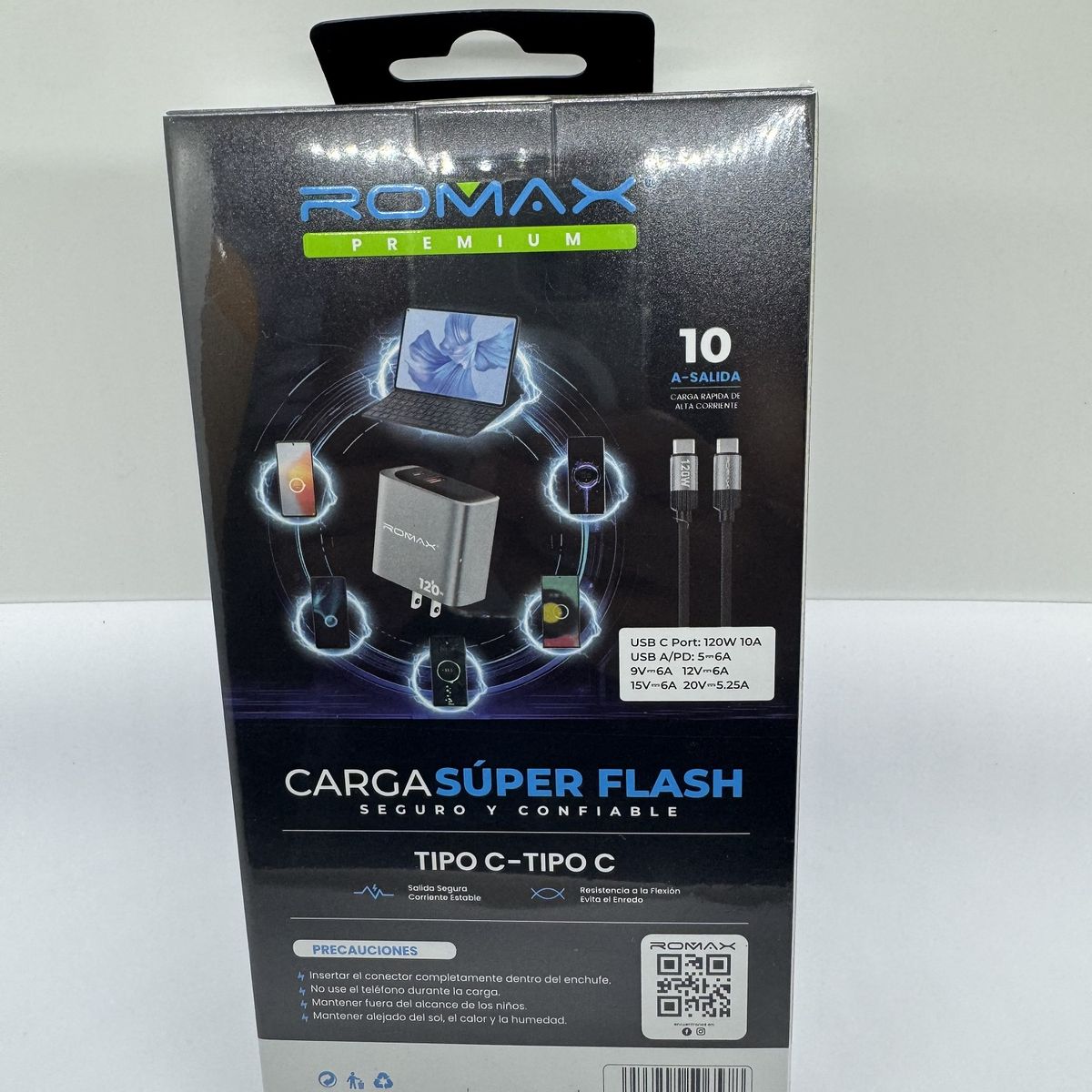 ROMAX - CARGADOR PARA CELULAR ROMAX 120W