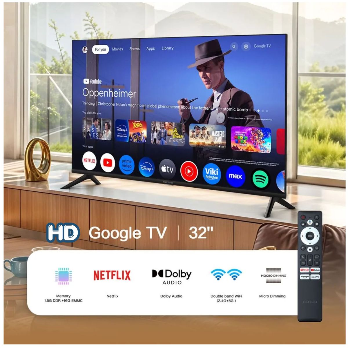 BLACKLINE - Televisor BLACKLINE 32 HD Smart TV BL32-T3000HD-GOOGLE TV