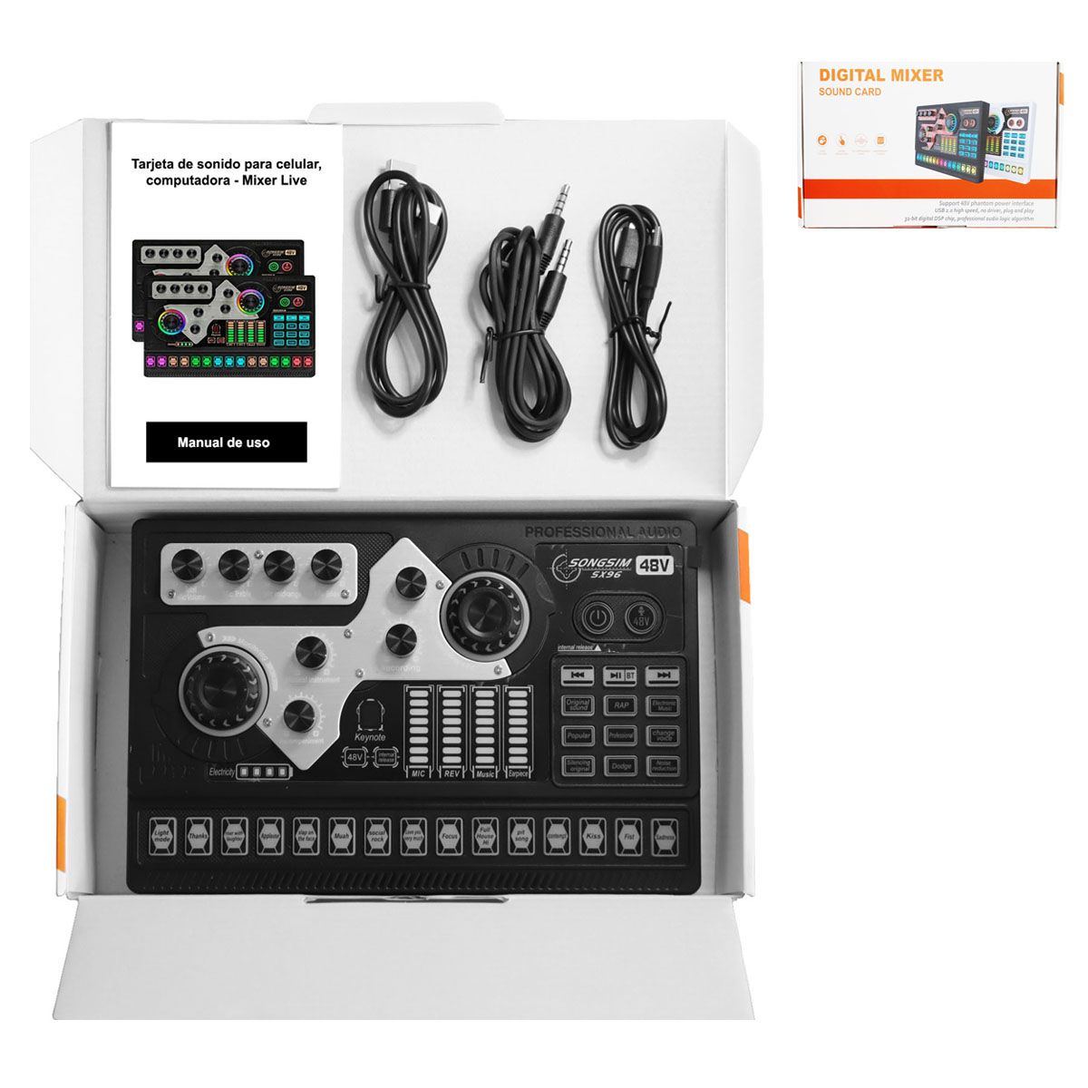 OEM - Interfaz de Audio Profesional SX96 con Phantom Power incluido para estudio de grabación