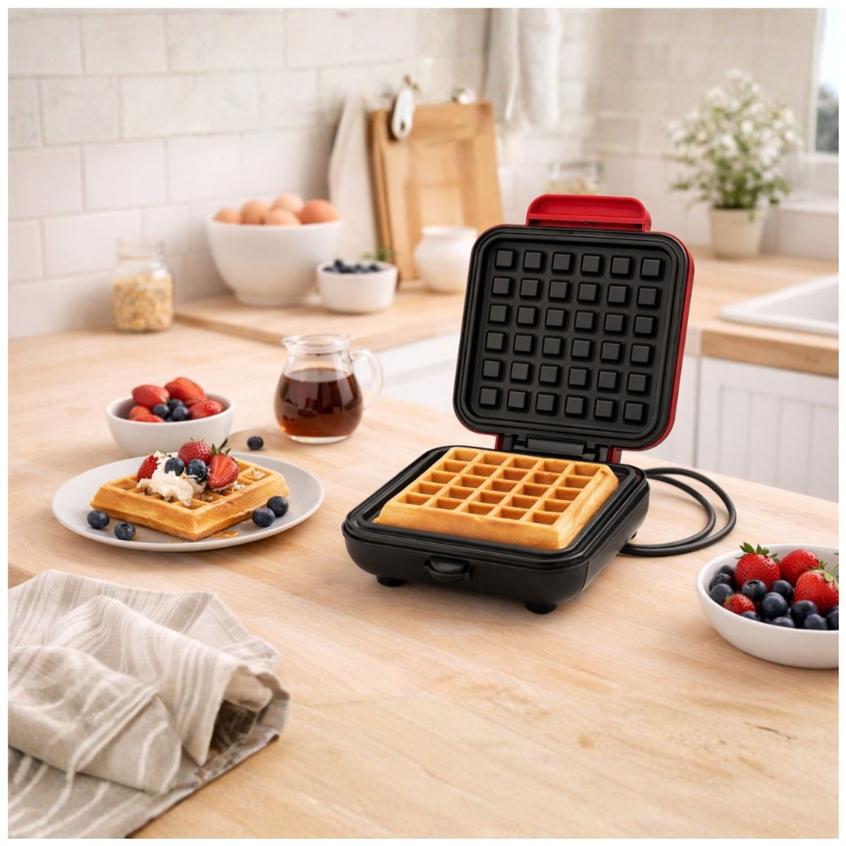 INSPIRA MARKET - Máquina para Hacer Waffles Eléctrica