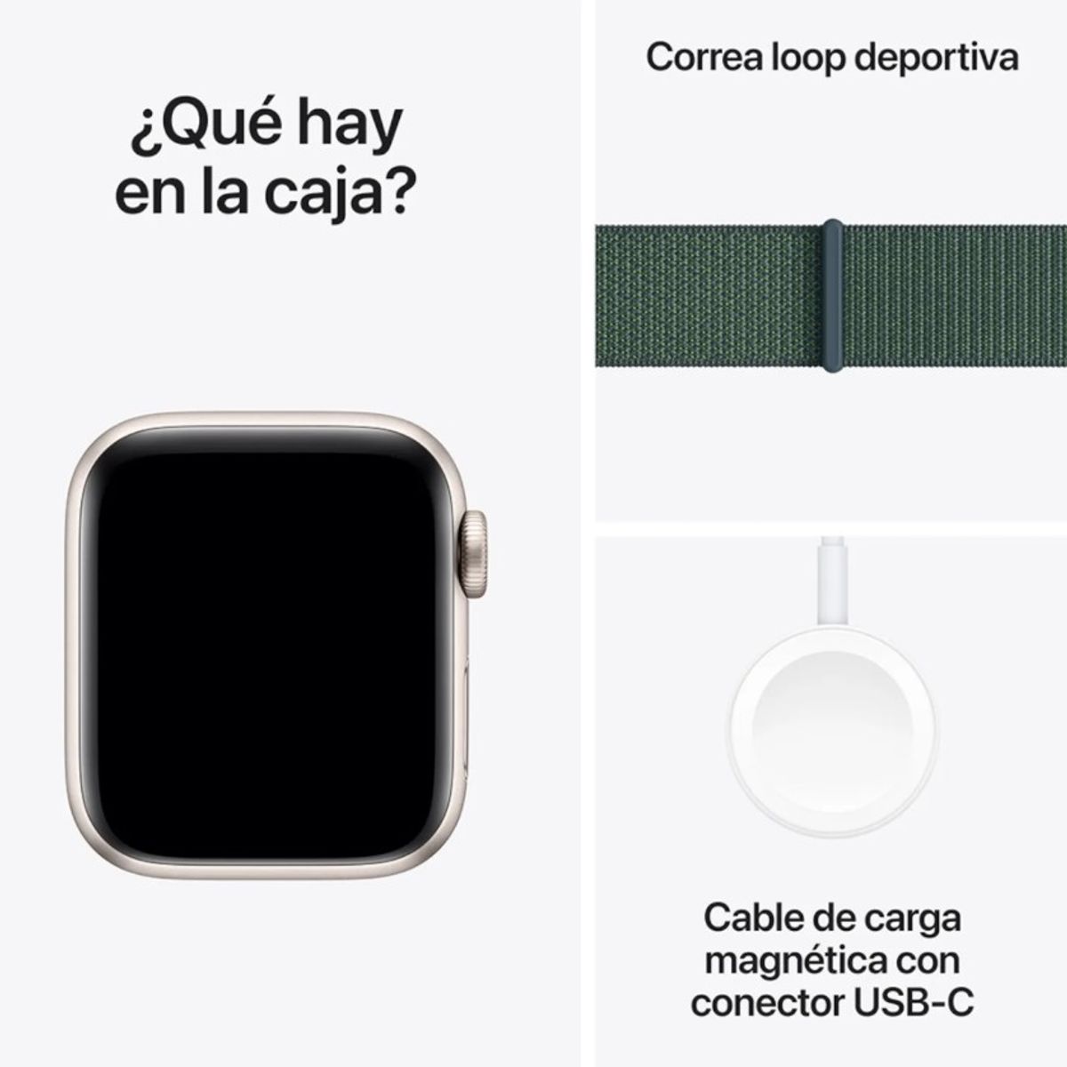 GENERICO - Smartwatch App le Watch SE 2TH GPS 40mm Aluminio con correa loop, Crema