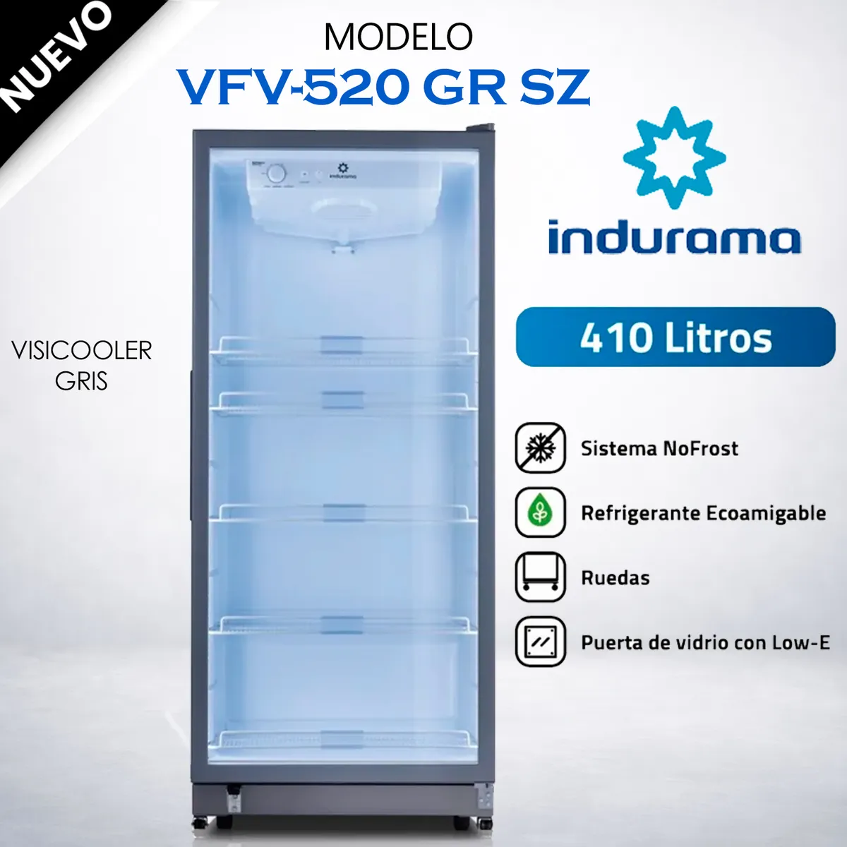 INDURAMA - Vitrina Indurama 410LT VFV-520 GR SZ