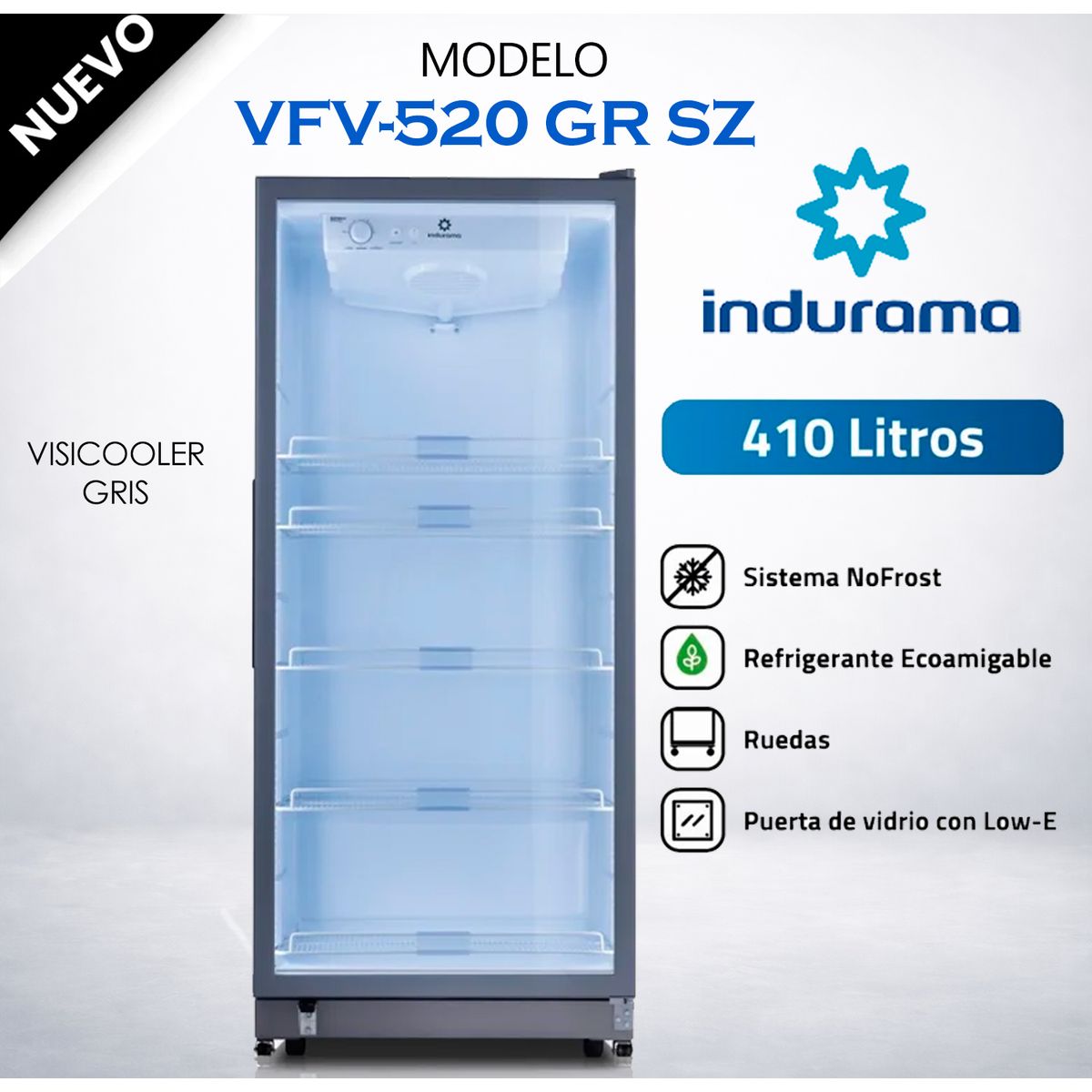 INDURAMA - Vitrina Indurama 410LT VFV-520 GR SZ