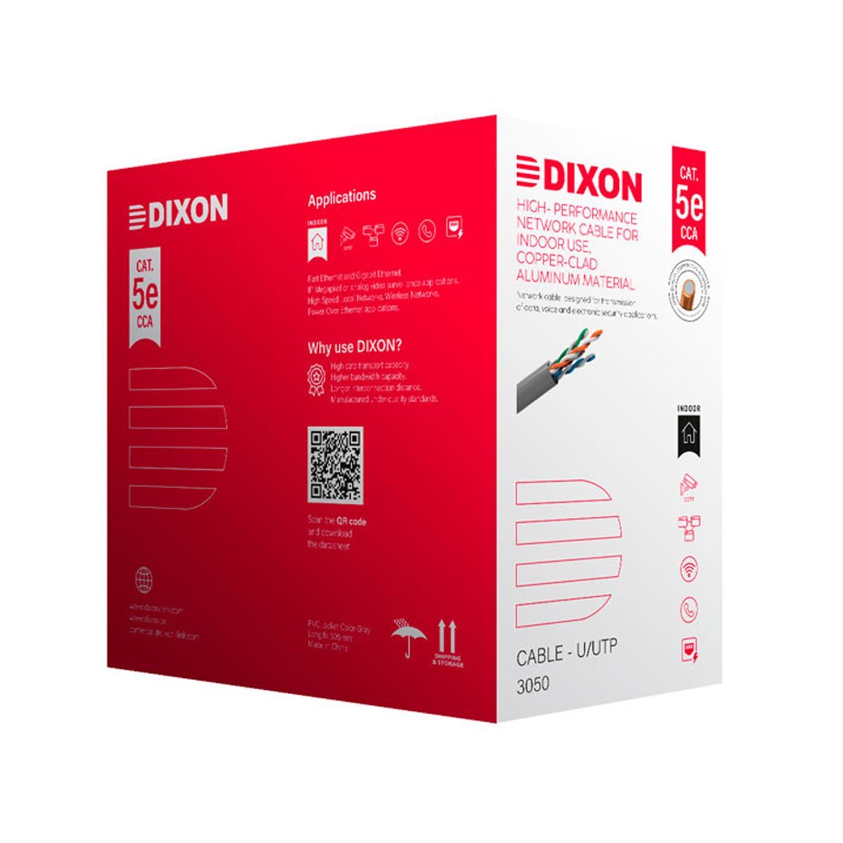 DIXON - Cable UTP Dixon Cat.5e 24AWG 305M conectividad