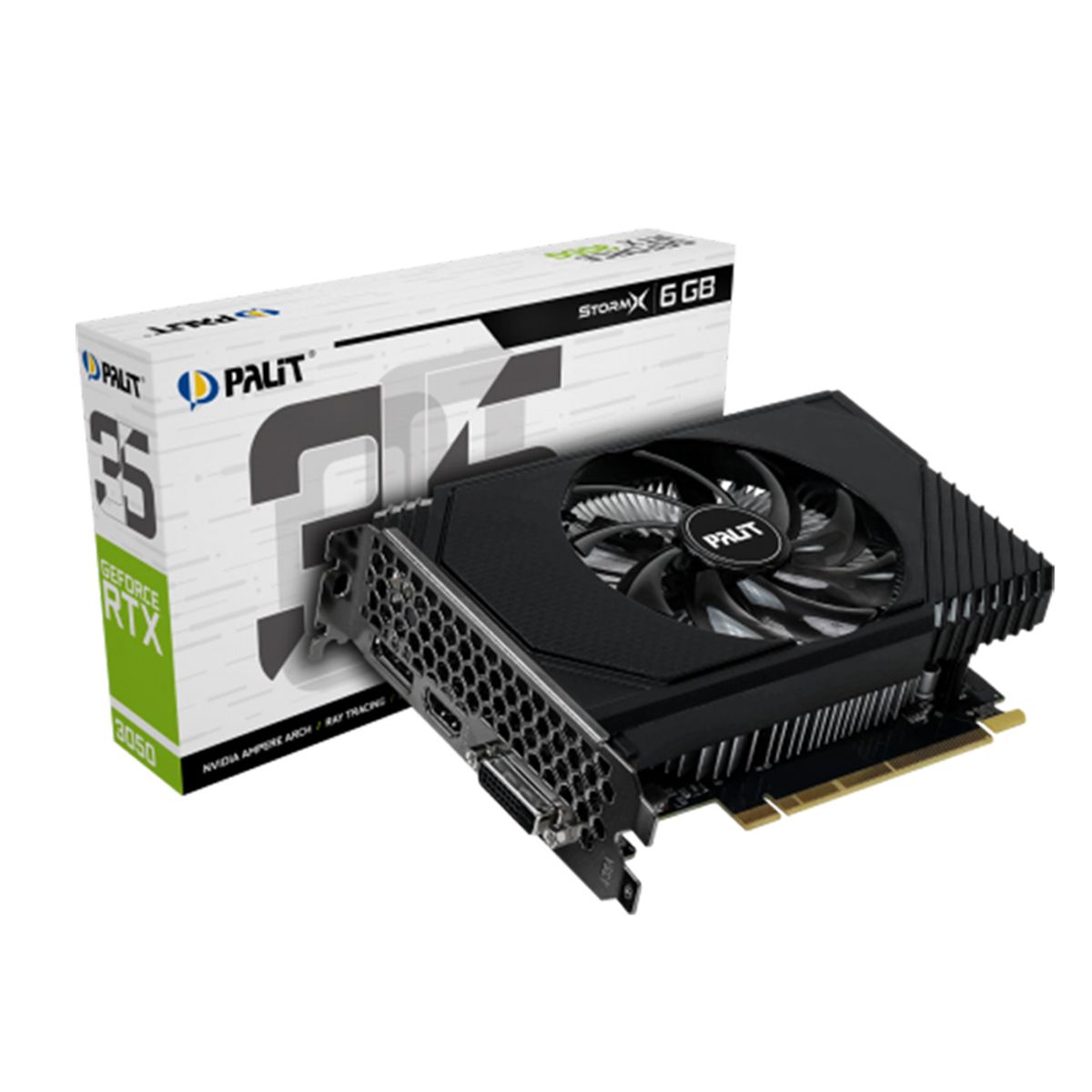 GENERICO - Tarjeta Gráfica Palit Geforce Rtx 3050 Stormx 6Gb Gddr6 Compacta Hdmi Displayport Gaming F