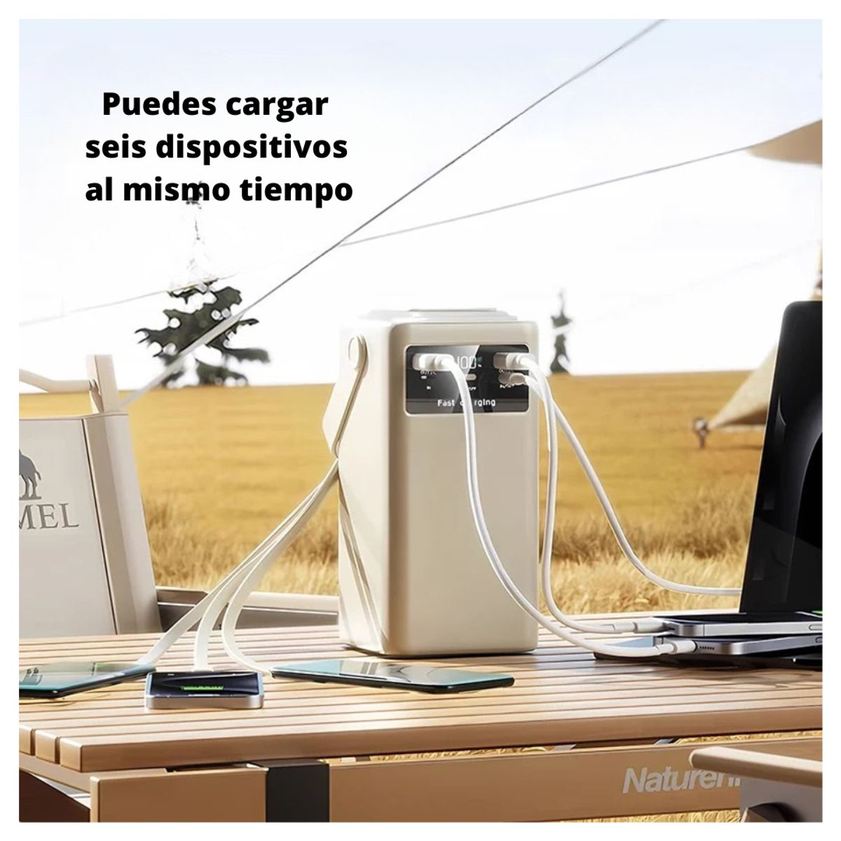 Power Bank 60000 mAh PD 20W+QC 22.5W Carga Rápida 8 Puertos Negro, marca OEM - Foto 2