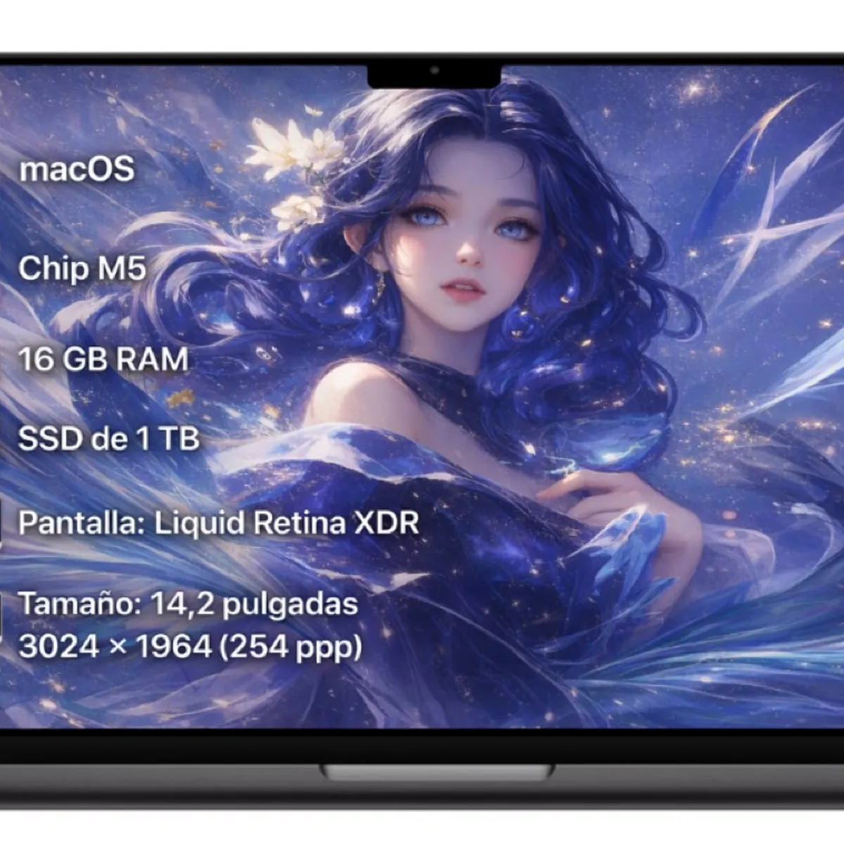 GENERICO - Portatil app le, 16gb Ram, 1TB SSD, Negro macbook Pro M5