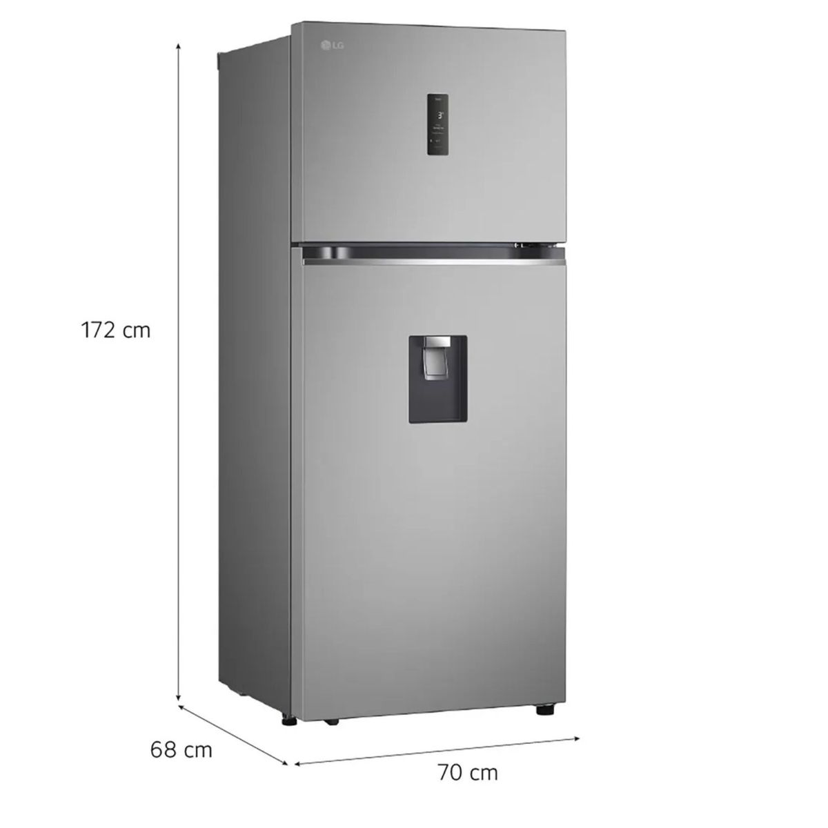LG - Refrigeradora LG VT38SPYC 374L Top Freezer + DoorCooling  Plateada