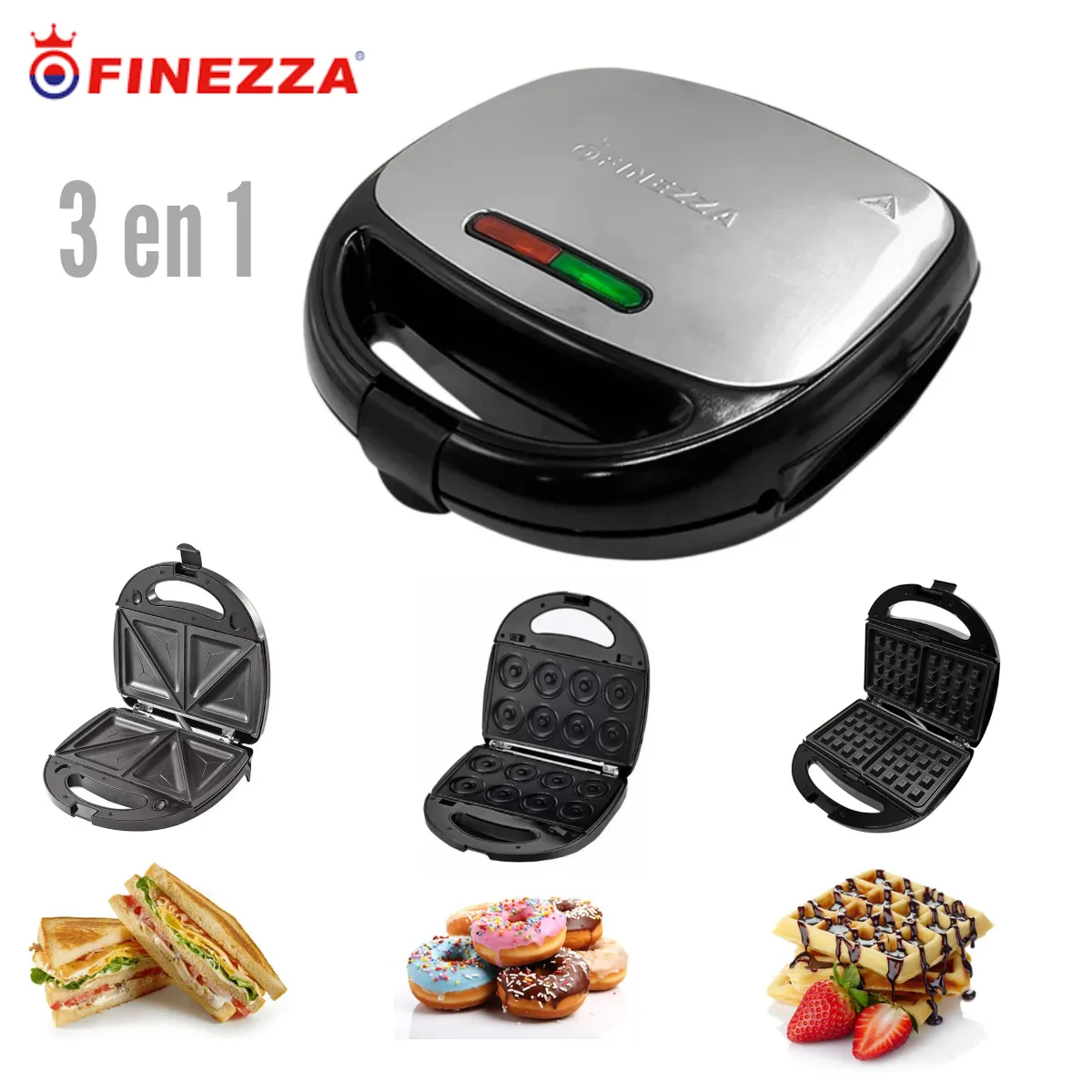 FINEZZA - SANDWICHERA PLACAS INTERCAMBIABLES 3 EN 1 FINEZZA