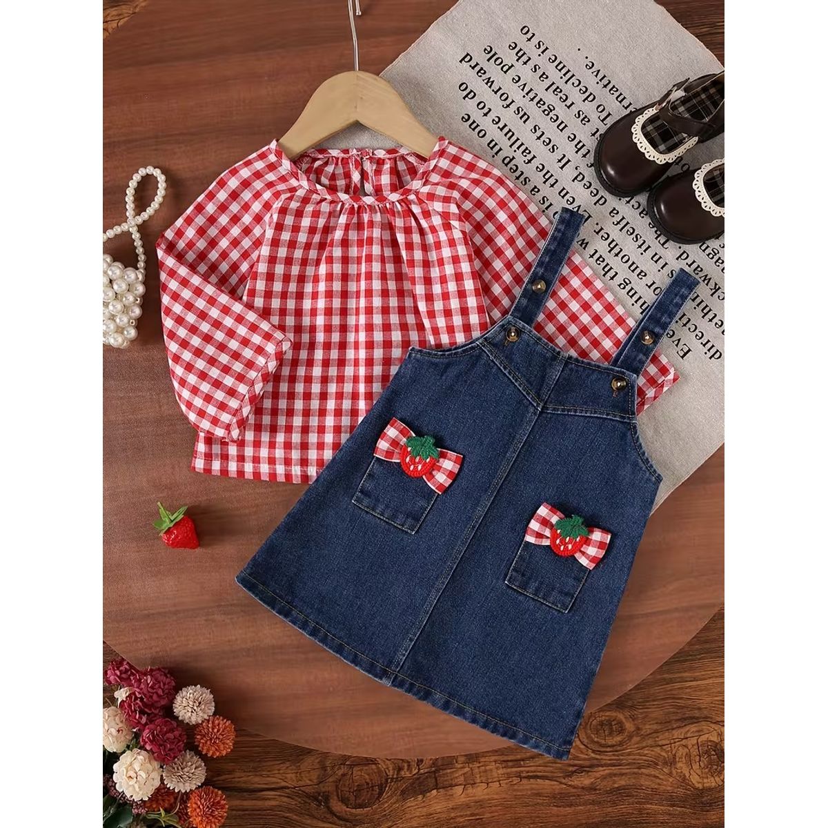 GENERICO - CONJUNTO PARA BEBE DE LA GRANJERA Y VACA LOLA  OVEROLL + BLUSA