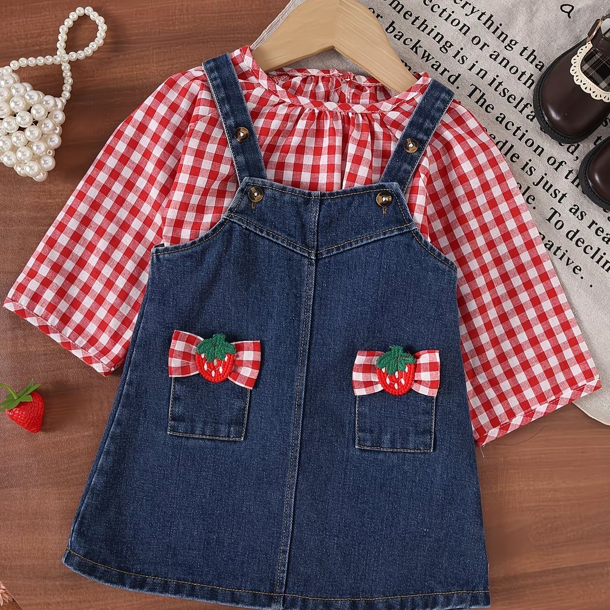 GENERICO - CONJUNTO PARA BEBE DE LA GRANJERA Y VACA LOLA  OVEROLL + BLUSA