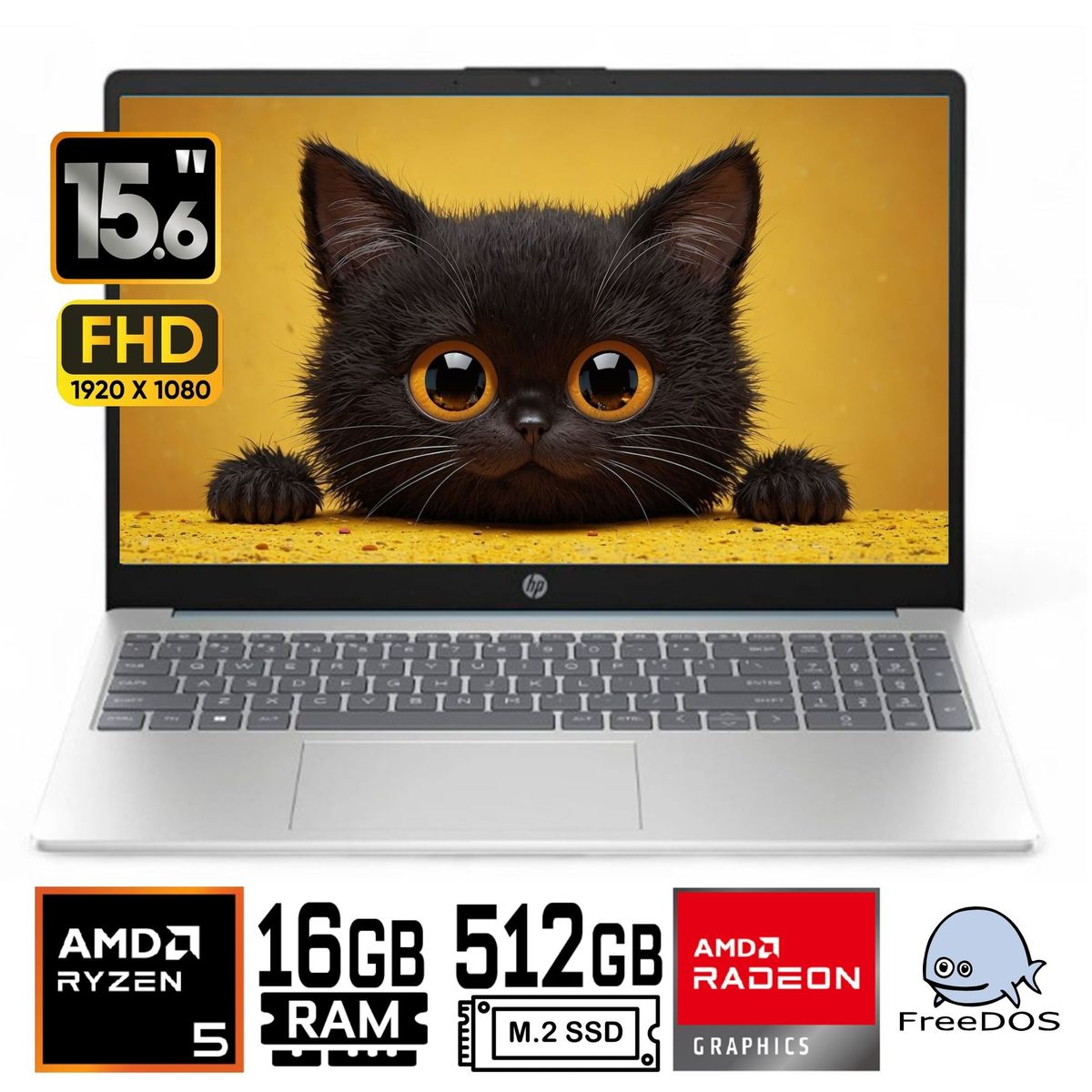 HP - Laptop Hp 15-FC0256la AMD Ryzen 5 7520U Ram 16GBb  512Gb SSD 15.6"FHD FreeDos