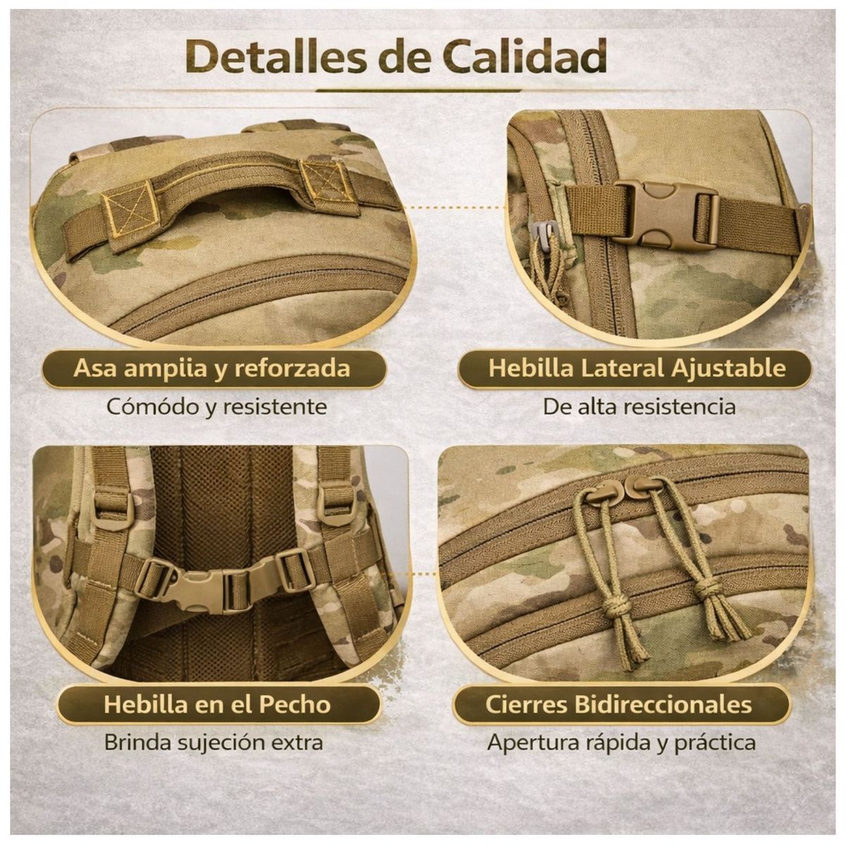 OEM - Mochila Militar Importada 50L Táctica para Camping Trekking y Viajes con Sistema MOLLE Láser
