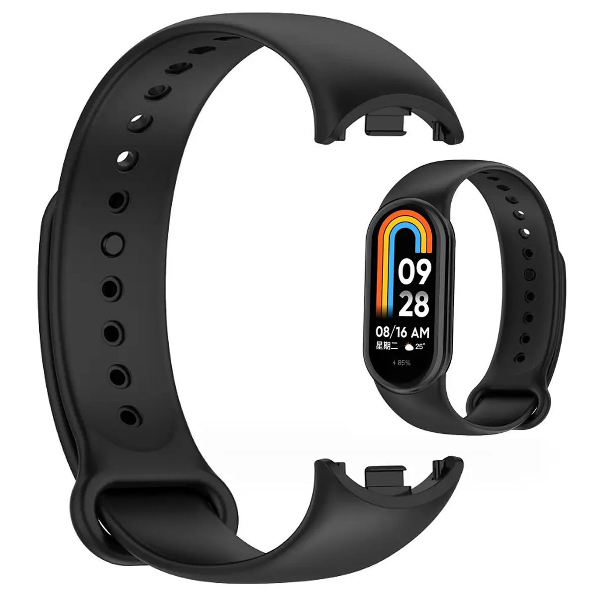 GENERICO - Correa Silicona Compatible con Xiaomi Mi Band 8 - Negro