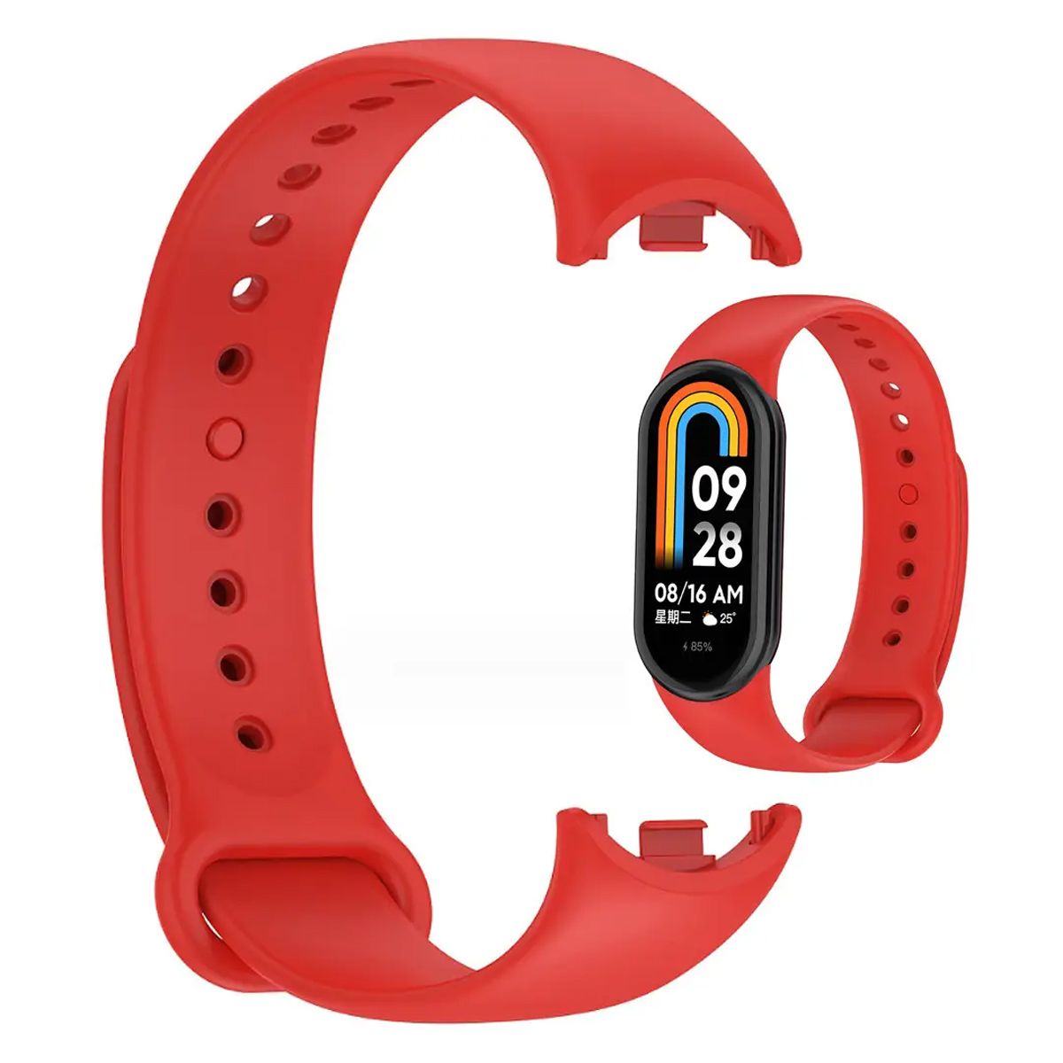GENERICO - Correa Silicona Compatible con Xiaomi Mi Band 8 - Rojo