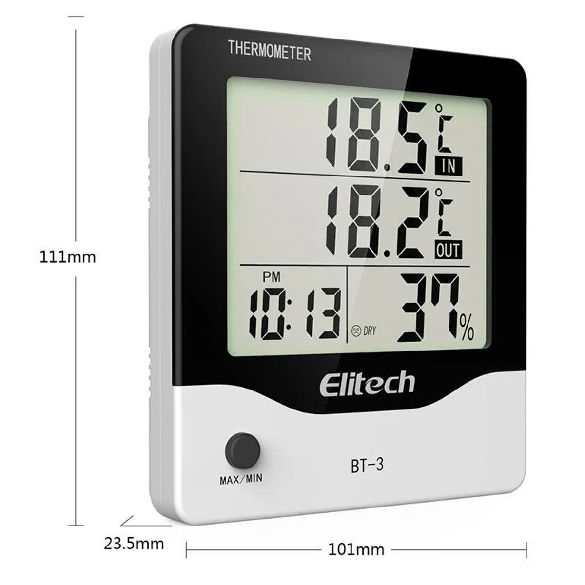 GENERICO - TERMOHIGROMETRO DIGITAL MARCA ELITECH MODELO BT-3 INDOOR OUTDOOR