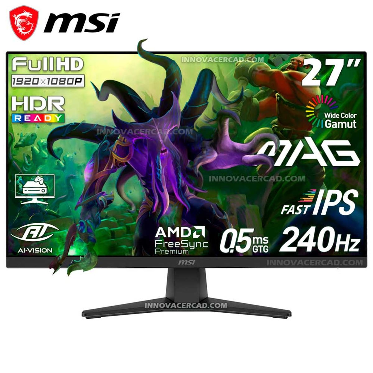 Msi - Monitor MSI MAG 272F X24, 27 Fast IPS, FHD 1920 x 1080, 240Hz, 0.5ms, FreeSync