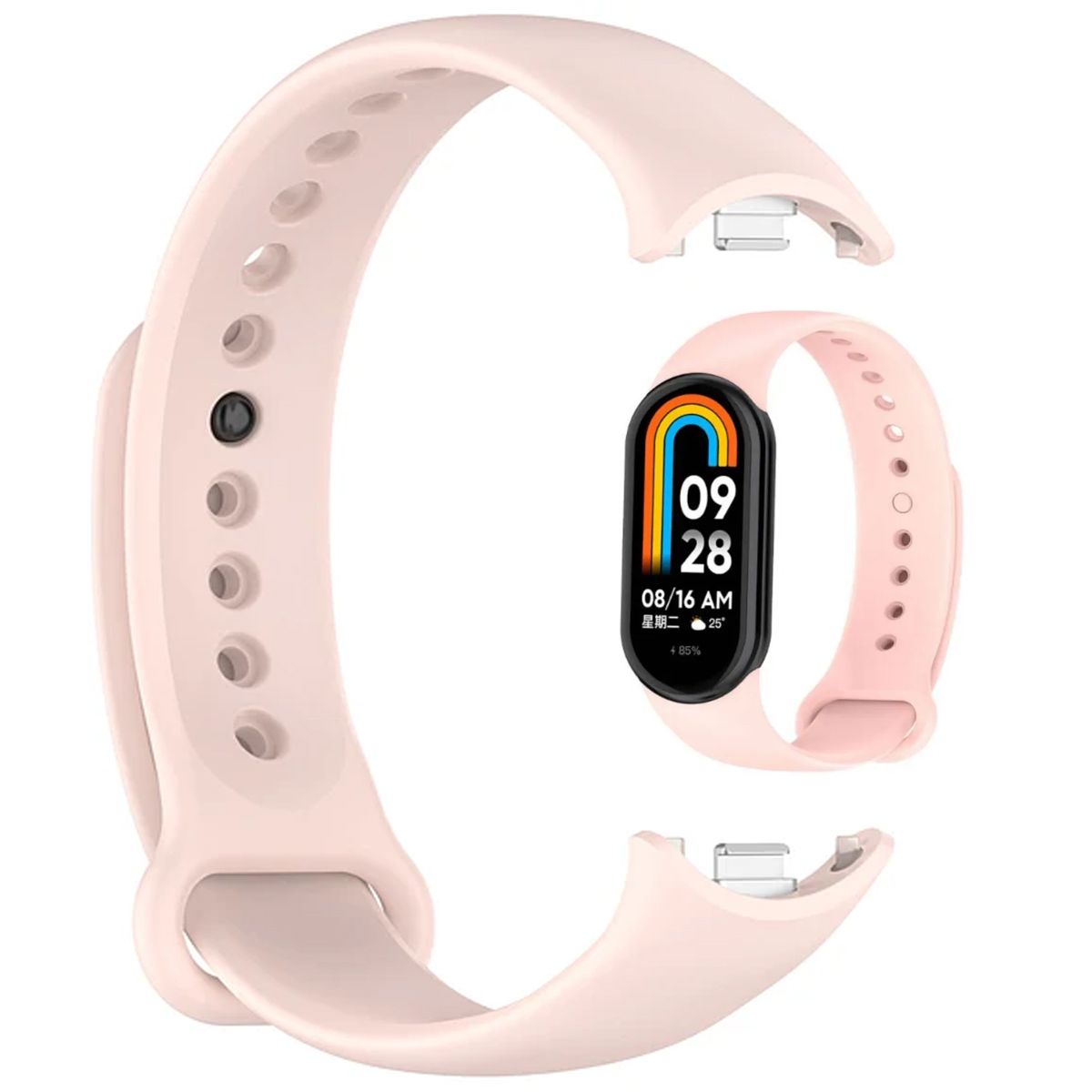 GENERICO - Correa Silicona Compatible con Xiaomi Mi Band 8 - Rosa
