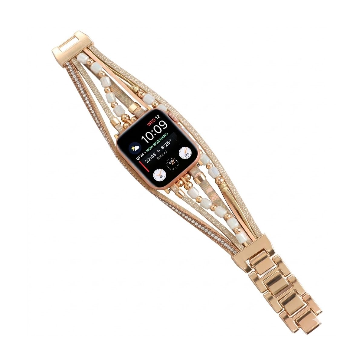 GENERICO - Correa Bohemia para Apple Watch 42mm S1-3-44-45-49mm - Dorado