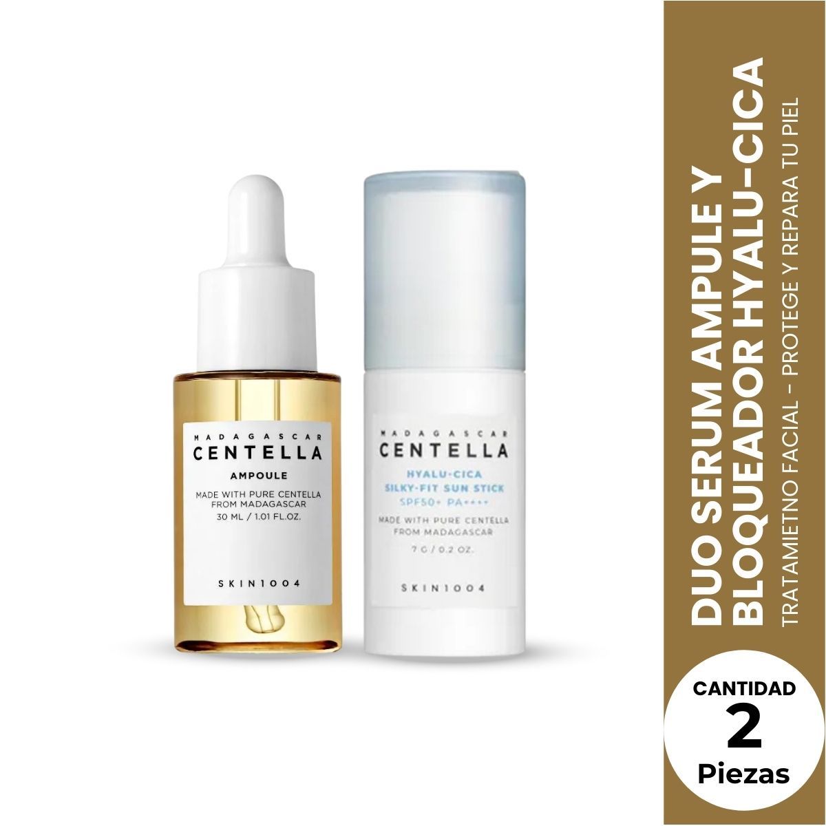 SKIN1004 - Dúo Ampoule Centella 30ml + Hyalu-Cica Sun Serum Mini SKIN1004