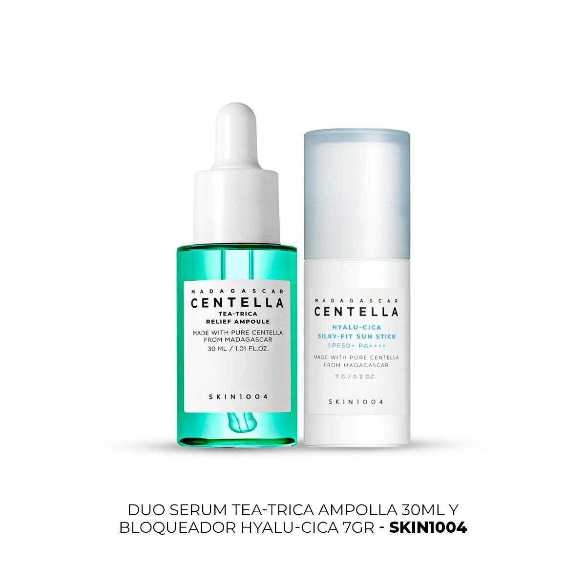 SKIN1004 - Dúo Tea-Trica Ampoule 30ml + Hyalu-Cica Sun Serum Mini SKIN1004