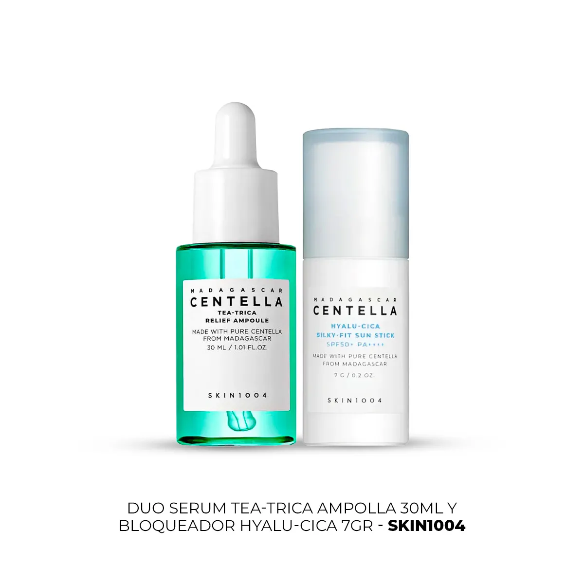 SKIN1004 - Dúo Tea-Trica Ampoule 30ml + Hyalu-Cica Sun Serum Mini SKIN1004