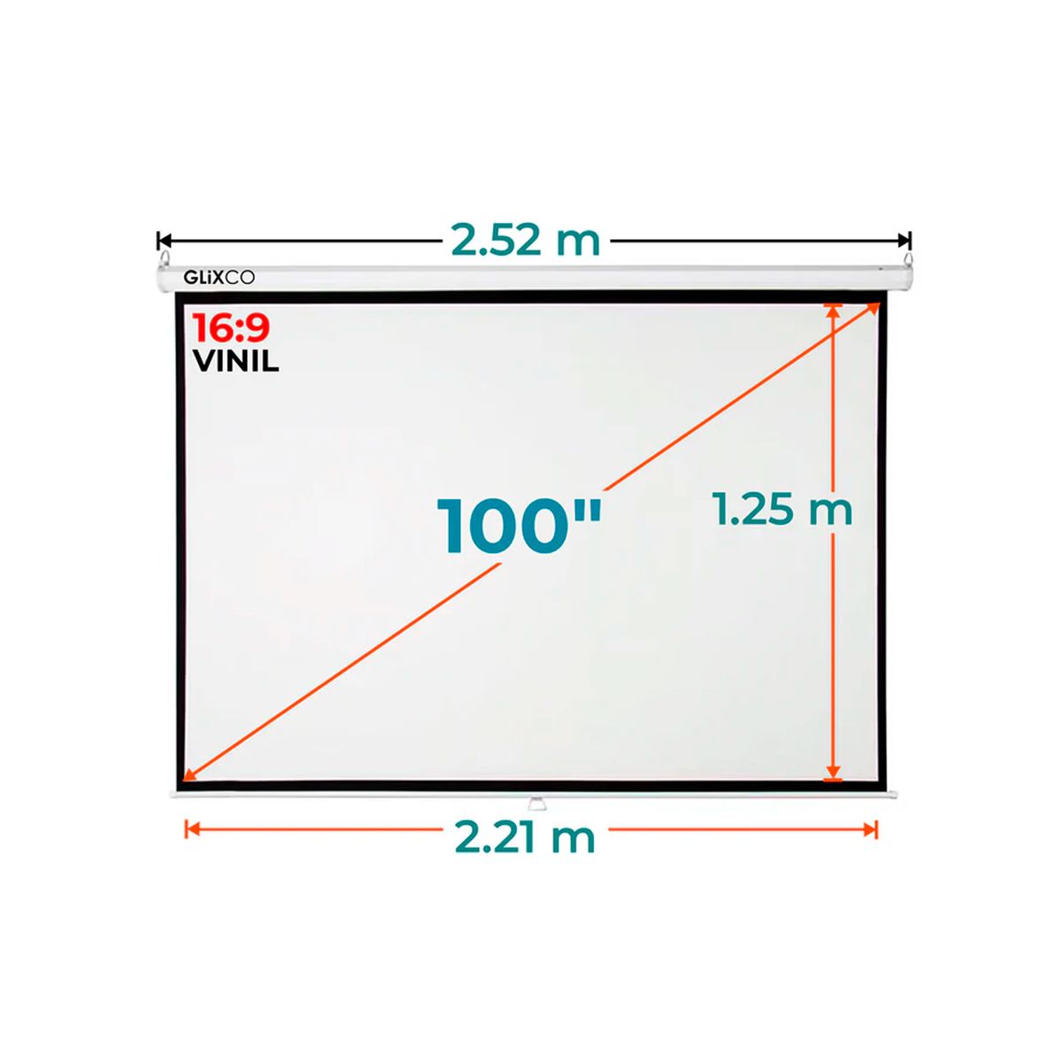 GENERAL - ECRAN MANUAL 100 PULG 169 2.21X1.25 METROS VINIL PN EM100V169