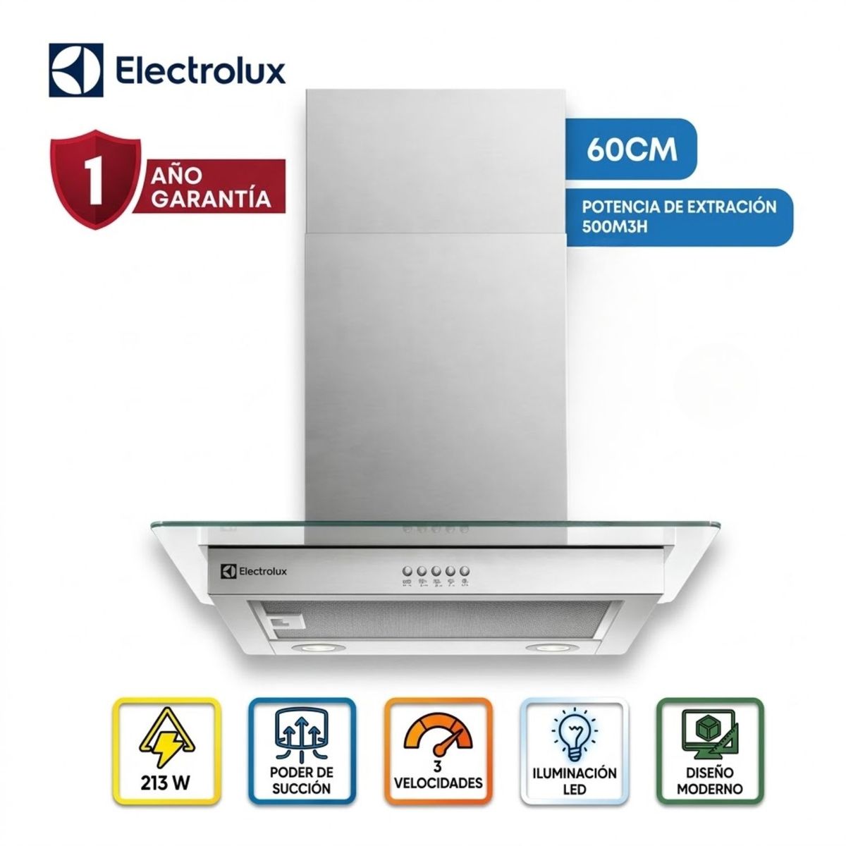 ELECTROLUX - Campana Decorativa Electrolux CE6VX 60 cm