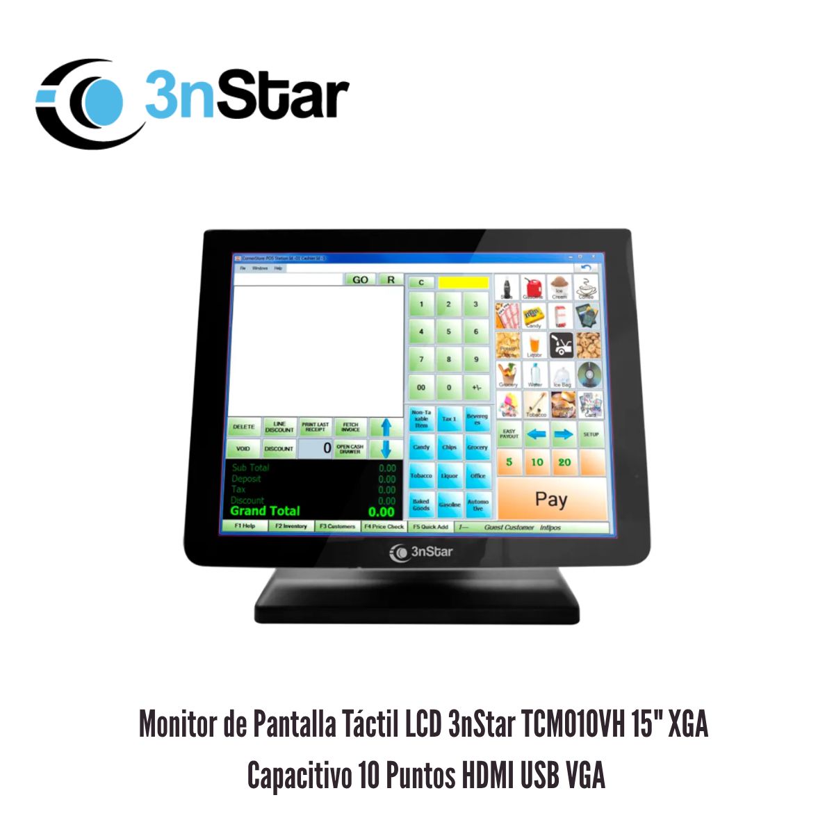 3NSTAR - Monitor de Pantalla Táctil LCD 3nStar TCM010VH 15 XGA HDMI USB VGA
